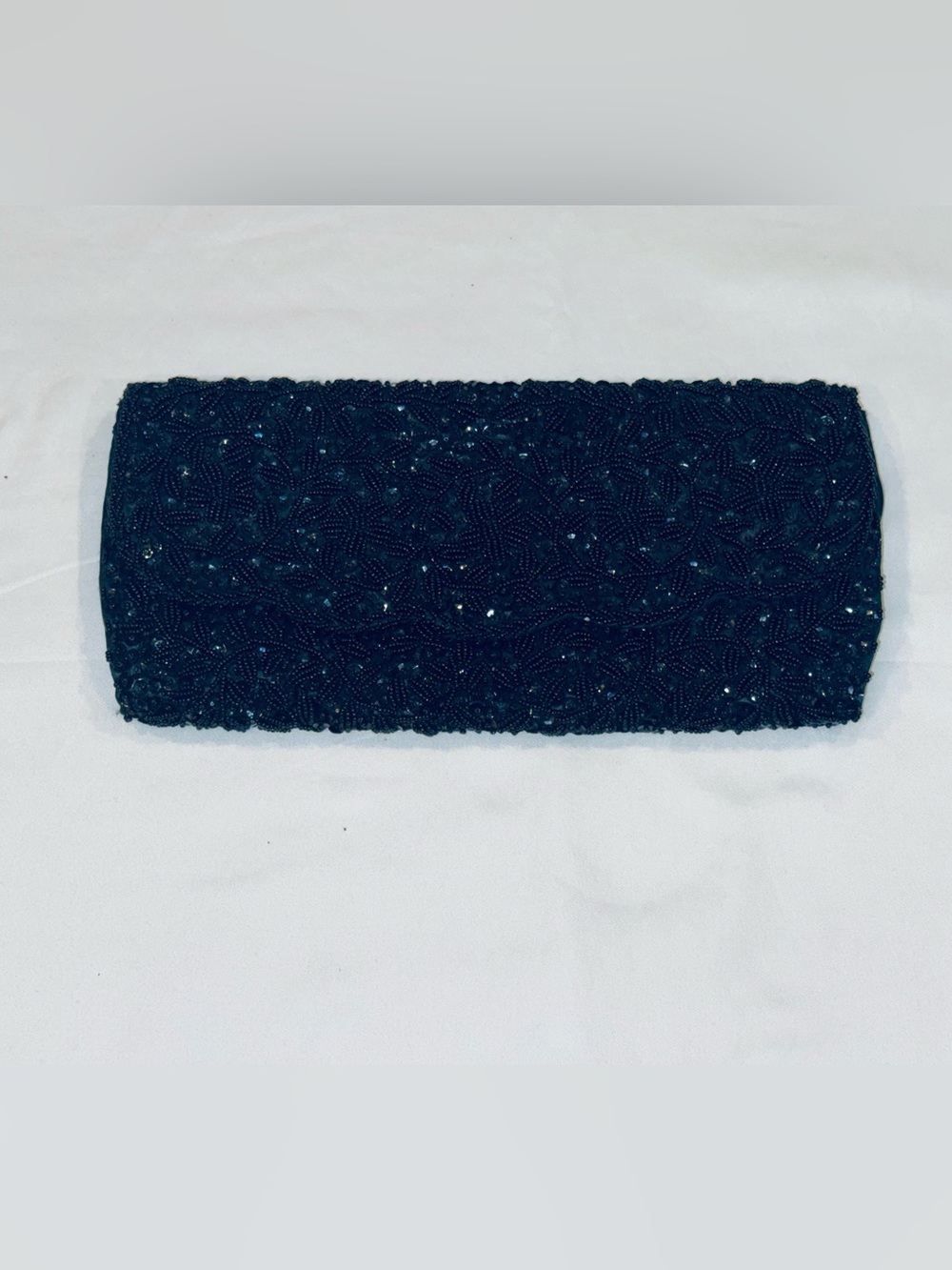 La Regale Black Beaded Hairband with Sequin Trim